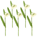 Vilt Bloemen - Sneeuwklokjes Wit  - Set 5 stuks - 25cm - Fairtrade Homedecoratie