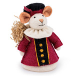 Pietermuis Vilt Fairtrade - Piet Cyclaam met Jute Zak - Cyclaam & Creme & Zwart - 18cm