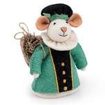 Pietermuis Vilt Fairtrade - Piet Turquoise met Jute Zak - Turquoise & Creme & Zwart - 18cm