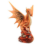 Beeld Woestijndraak - Desert Dragon - Oranjegeel - Anne Stokes - Fantasy Homedeco - 21x28cm