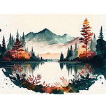 Schilderen op Nummer Set - Landschap Wildernis - Meer/Bomen/Berg - incl. Verf & Penselen - 30x40cm