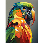 Schilderen op Nummer Set - Papegaai Geometrische Vlakken - incl. Verf & Penselen - 30x40cm