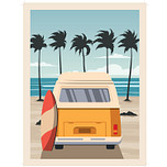 Schilderen op Nummer Set - Malibu Surfs-Up Camperbusje - incl. Verf & Penselen - 30x40cm