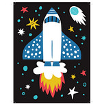 Schilderen op Nummer Set - Kind 6+ - Ruimte Raket - Plaat Karton + Bonusplaat - incl. Verf & Penselen - 18x24cm