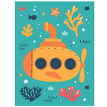 Schilderen op Nummer Set - Kind 6+ - Onderzeeër Zeeleven - Plaat Karton + Bonusplaat - incl. Verf & Penselen - 18x24cm