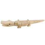 Krokodil - Hout Beweegbaar - Hobby & DIY - Duurzaam & Onbehandeld Hout Scharnierend - 30x5.5cm