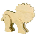 Leeuw - Hout 3D Staand - Hobby & DIY - Duurzaam & Onbehandeld Hout - 12x9x2cm