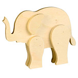 Olifant - Hout 3D Staand - Hobby & DIY - Duurzaam & Onbehandeld Hout - 12x9x2cm