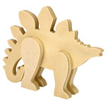 Stegosaurus Dinosaurus - Hout 3D Staand - Hobby & DIY - Duurzaam & Onbehandeld Hout - 16x11.5x2.7cm
