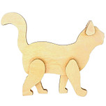 Kat / Poes - Hout 3D Staand - Hobby & DIY - Duurzaam & Onbehandeld Hout - 10x12x2cm