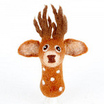 Vingerpopje Vilt - Hert - Oranjebruin 3D - 12x10cm - Fairtrade