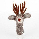Vingerpopje Vilt - Hert - Grijs 3D - 12x10cm - Fairtrade