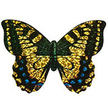 Mini-vlieger Vlinder - 10x7cm - Glitters Geel/Blauw