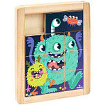Schuifpuzzel Hout - Monster - 13,5x10,6cm - Moses