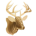 3D Model Karton Puzzel - Hertenhoofd Muurschild - DIY Hobby Knutsellen - 31x54x30cm