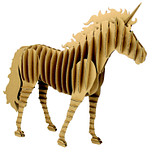 3D Model Karton Puzzel - Eenhoorn Unicorn Staand - DIY Hobby Knutsellen - 30x40x7.5cm