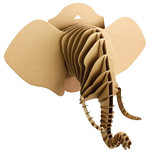 3D Model Karton Puzzel - Olifant Hoofd Muurschild - DIY Hobby Knutsellen - 77x37x29cm