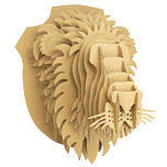 3D Model Karton Puzzel - Leeuwenhoofd Muurschild - DIY Hobby Knutsellen - 25x32x24cm