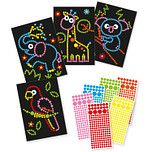 Knutselset A4 Fromaat Karton - Wilde Dieren - 4x Voorbeeldplaat / 8x Stickervellen - DIY Hobby Kind 3+