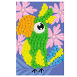 Knutselset Kind 3+ - Papegaai Bloemen - Pompoms Vorm Plakken - Hobby - 15x21cm