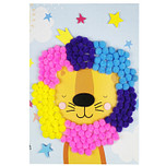 Knutselset Kind 3+ - Koning Leeuw Sterren - Pompoms Vorm Plakken - Hobby - 15x21cm
