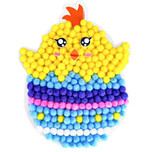 Knutselset Kind 3+ Pasen - Kuiken Paasei - Pompoms Set Vorm Plakken - Hobby - 13.7x18cm
