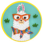 Knutselset Kind 3+ - String-Art Lama Relax - Gouddraad & Strass - Hobby - 21cm