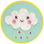 Knutselset Kind 3+ - String-Art Wolkje - Strass - Hobby - 21cm