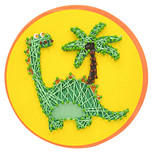Knutselset Kind 3+ - String-Art Dinosaurus Palmboom - Groen/Geel & Strass - Hobby - 21cm