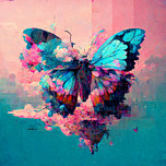 Diamond Painting Set - Vlinder Pastel - incl. Pen & Wax - 30x30cm