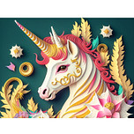 Diamond Painting Set - Eenhoorn / Unicorn Vintage - incl. Pen & Wax - 30x40cm