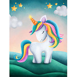 Diamond Painting Knutselset Kind 6+ - Eenhoorn / Unicorn Cartoon - Kaart - incl. Pen - 15x20cm