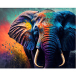 Diamond Painting Set - Olifant Front Gekleurd- incl. Pen & Wax - 40x50cm