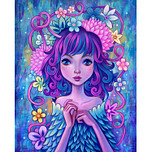 Diamond Painting Set - In Your Mind - Meisje Bloemen - incl. Pen & Wax - 40x50cm