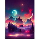 Diamond Painting Set - Planeet Landschap Ruimte - incl. Pen & Wax - 30x40cm