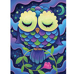 Diamond Painting Set - Uil Middernacht - incl. Pen & Wax - 30x40cm