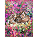 Diamond Painting Set - Jong Hertje Tussen Bloemen - incl. Pen & Wax - 30x40cm