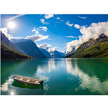 Diamond Painting Set - Boot in Bergmeer & Berglandschap - incl. Pen & Wax - 30x40cm