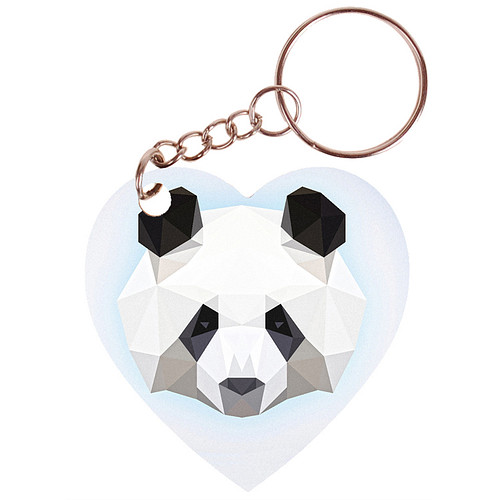 Sleutelhanger hartje 5x5cm - Panda Digitale Illustratie