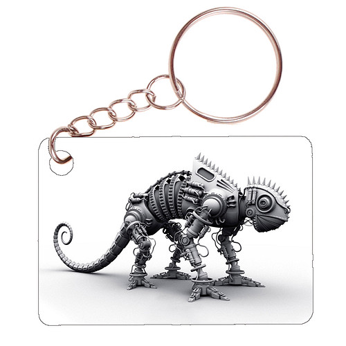 Sleutelhanger 6x4cm - Kameleon Mechanisch Steampunk 