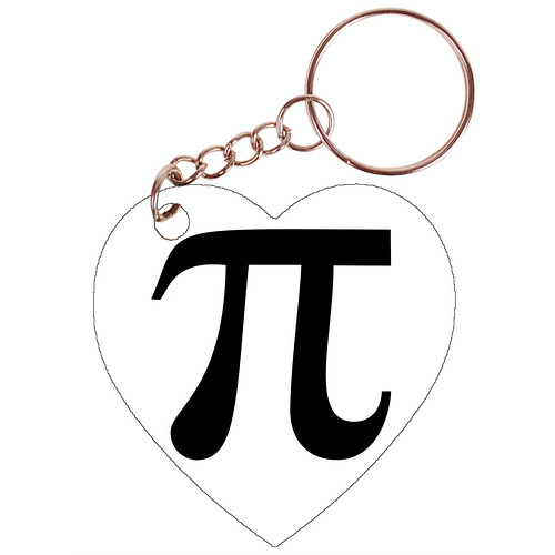 Sleutelhanger hartje 5x5cm - PI - Teken en String- Wiskunde