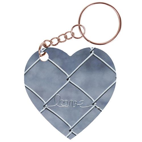 Sleutelhanger hartje 5x5cm - LOVE in draad - Gaashek