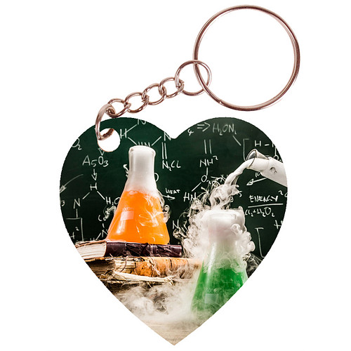 Sleutelhanger hartje 5x5cm - Natuurkunde - Laboratorium