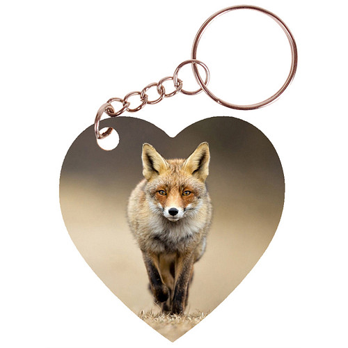 Sleutelhanger hartje 5x5cm - Vos op Pad