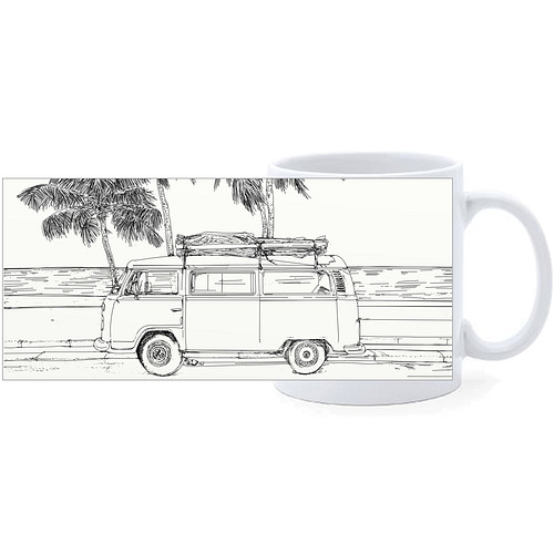 Beker - Palmbeach - Getekend Busje