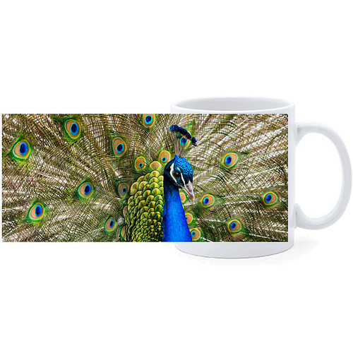 Beker - Pauw met Uitstaande Veren