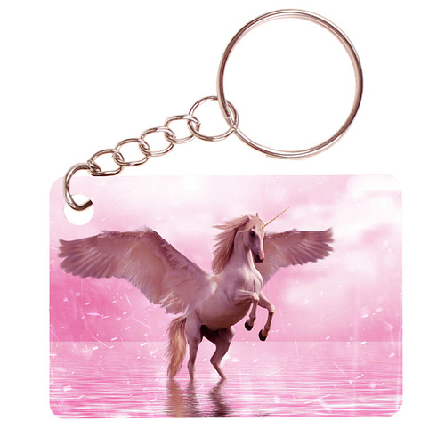 Sleutelhanger 6x4cm - Eenhoorn met Vleugels - Roze
