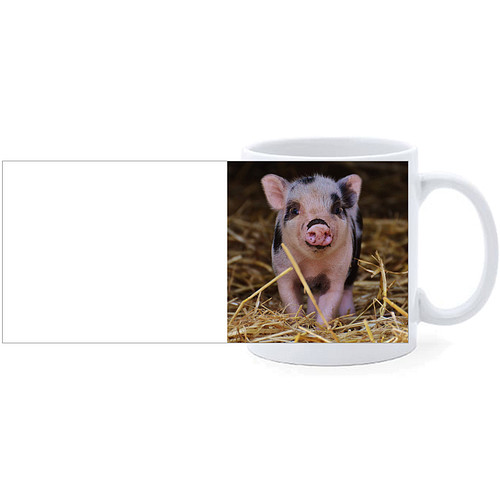 Beker - Roze-Zwart Varkentje in Stro