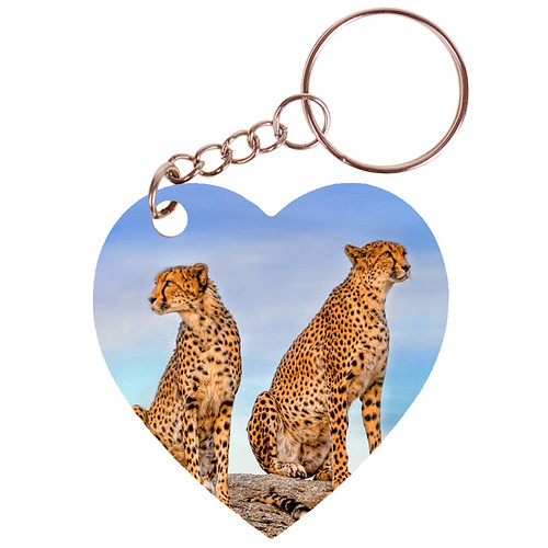 Sleutelhanger hartje 5x5cm - Cheethas - 2 - op Rots 