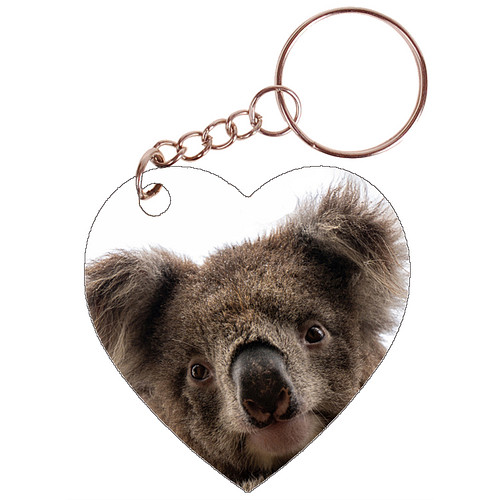 Sleutelhanger hartje 5x5cm - Koala - Close up